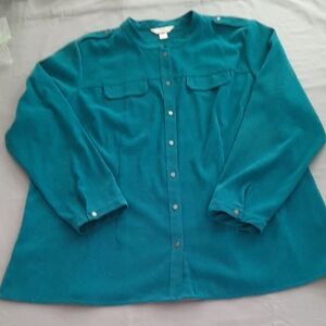 CJ Banks Rich Teal Top - Size 2X